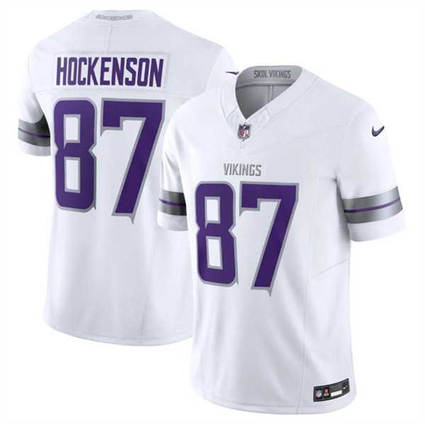 Men & Women & Youth Minnesota Vikings #87 T.J. Hockenson White F.U.S.E. Winter Warrior Limited Stitched Jersey